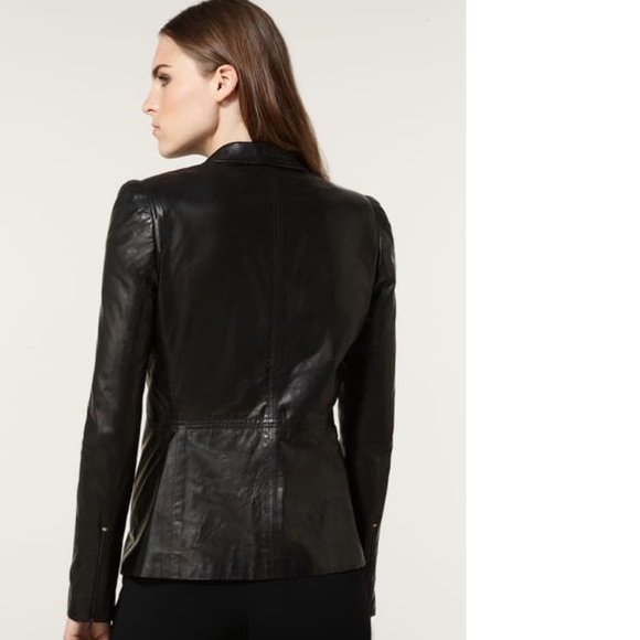 Elizabeth and James Featherweight Leather Blazer - Picture 4 of 10